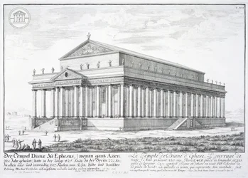 Der Tempel der Diana in Ephesus, Türkei, aus 